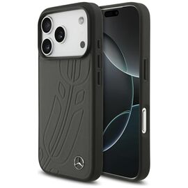 Mercedes Leather Large Laurel Leave MagSafe Case for iPhone 17 Pro - Black and Gray - Apple Cases - Cases - Techbox