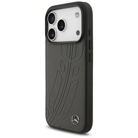 Mercedes Leather Large Laurel Leave MagSafe Case for iPhone 17 Pro - Black and Gray - Apple Cases - Cases - Techbox