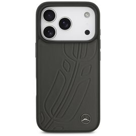 Mercedes Leather Large Laurel Leave MagSafe Case for iPhone 17 Pro - Black and Gray - Apple Cases - Cases - Techbox