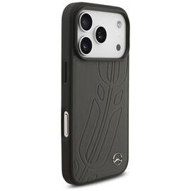 Mercedes Leather Large Laurel Leave MagSafe Case for iPhone 17 Pro - Black and Gray - Apple Cases - Cases - Techbox