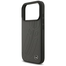 Mercedes Leather Large Laurel Leave MagSafe Case for iPhone 17 Pro - Black and Gray - Apple Cases - Cases - Techbox