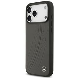 Mercedes Leather Large Laurel Leave MagSafe Case for iPhone 17 Pro Max - Black and Gray | Techbox
