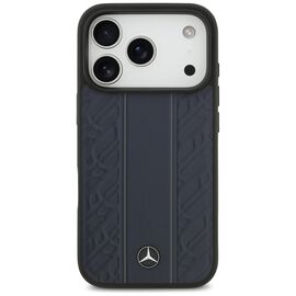 Mercedes Leather Laurel Leaves Stripes MagSafe Case for iPhone 17 Pro - Blue | Techbox