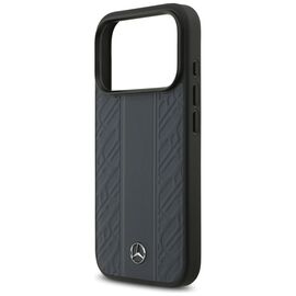 Mercedes Leather Laurel Leaves Stripes MagSafe Case for iPhone 17 Pro - Blue | Techbox