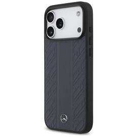 Mercedes Leather Laurel Leaves Stripes MagSafe Case for iPhone 17 Pro Max - Blue | Techbox