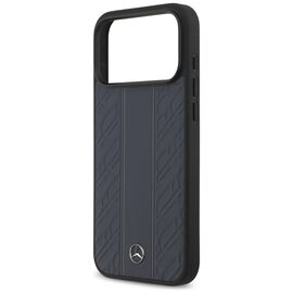 Mercedes Leather Laurel Leaves Stripes MagSafe Case for iPhone 17 Pro Max - Blue | Techbox