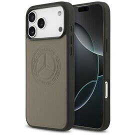 Mercedes Leather Vintage Logo MagSafe Case for iPhone 17 Pro Max - Beige - Apple Cases - Cases - Techbox