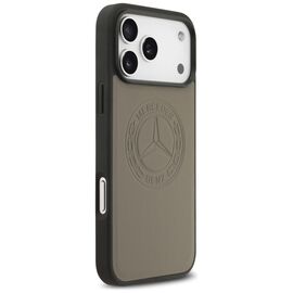 Mercedes Leather Vintage Logo MagSafe Case for iPhone 17 Pro Max - Beige - Apple Cases - Cases - Techbox