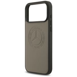 Mercedes Leather Vintage Logo MagSafe Case for iPhone 17 Pro Max - Beige - Apple Cases - Cases - Techbox