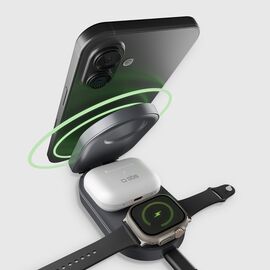 Foldable 3in1 wireless stand, QI2 and MFI