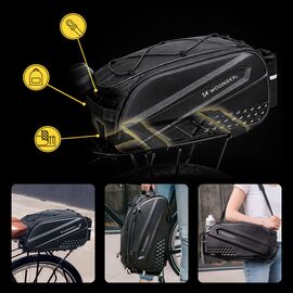 Wozinsky Bike Trunk Bag with Long Strap and Expandable Side Pockets - Black - Smartphone Holders - Smartphones - Techbox