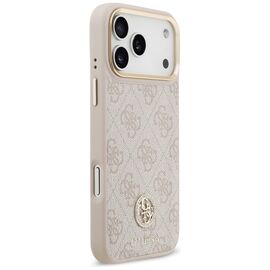 Guess 4G Strass Logo &amp; Big Strap Metal Buttons MagSafe Case for iPhone 17 Pro Max - Pink | Techbox