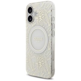 Guess IML Flowers Electro Pearl Strap MagSafe case for iPhone 17 - white | Techbox