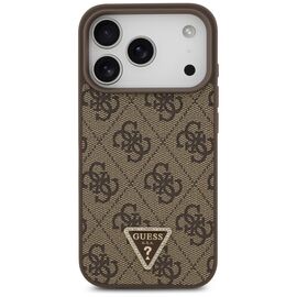 Guess Leather 4G Triangle Strass MagSafe Case for iPhone 17 Pro - Brown | Techbox