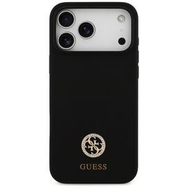Guess Silicone Logo Strass 4G MagSafe Case for iPhone 17 Pro Max - Black - Uncategorized Cases (2) - Cases - Techbox