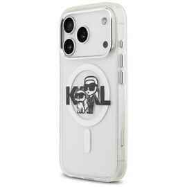 Karl Lagerfeld IML Glitter Karl &amp; Choupette Sketch Logo MagSafe Case for iPhone 17 Pro - Clear - Apple Cases - Cases - Techbox