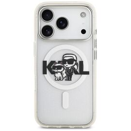 Karl Lagerfeld IML Glitter Karl &amp; Choupette Sketch Logo MagSafe Case for iPhone 17 Pro - Clear - Apple Cases - Cases - Techbox