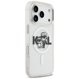 Karl Lagerfeld IML Glitter Karl &amp; Choupette Sketch Logo MagSafe Case for iPhone 17 Pro - Clear - Apple Cases - Cases - Techbox
