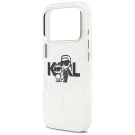 Karl Lagerfeld IML Glitter Karl &amp; Choupette Sketch Logo MagSafe Case for iPhone 17 Pro - Clear - Apple Cases - Cases - Techbox