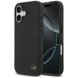Mercedes Leather Large Laurel Leave MagSafe Case for iPhone 17 - Black | Techbox