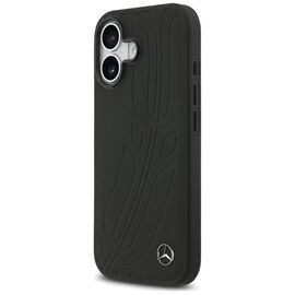 Mercedes Leather Large Laurel Leave MagSafe Case for iPhone 17 - Black | Techbox
