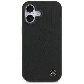 Mercedes Leather Large Laurel Leave MagSafe Case for iPhone 17 - Black | Techbox