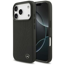 Mercedes Leather Large Laurel Leave MagSafe Case for iPhone 17 Pro - Black | Techbox