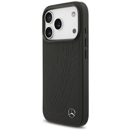 Mercedes Leather Large Laurel Leave MagSafe Case for iPhone 17 Pro - Black | Techbox