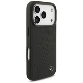 Mercedes Leather Large Laurel Leave MagSafe Case for iPhone 17 Pro - Black | Techbox