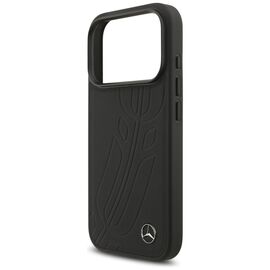 Mercedes Leather Large Laurel Leave MagSafe Case for iPhone 17 Pro - Black | Techbox