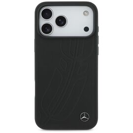 Mercedes Leather Large Laurel Leave MagSafe Case for iPhone 17 Pro Max - Black | Techbox