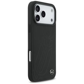 Mercedes Leather Large Laurel Leave MagSafe Case for iPhone 17 Pro Max - Black | Techbox