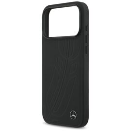 Mercedes Leather Large Laurel Leave MagSafe Case for iPhone 17 Pro Max - Black | Techbox