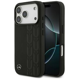 Mercedes Leather Laurel Leaves MagSafe Case for iPhone 17 Pro - Black | Techbox