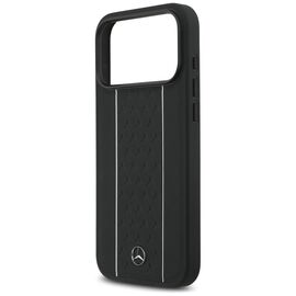 Mercedes Leather Star Pattern Stripes MagSafe Case for iPhone 17 Pro Max - Black - Apple Cases - Cases - Techbox