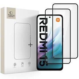 Tech-Protect Glass Fit+ 2-pack tempered glass for Xiaomi Redmi 15 4G / 5G - black - Xiaomi - Screen & Camera Protection - Techbox