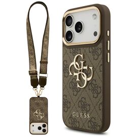 Guess 4G Big 4G Classic Logo Big Strap Metal Buttons Case for iPhone 17 Pro - Brown - Uncategorized Cases (2) - Cases - Techbox