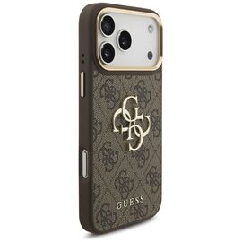Guess 4G Big 4G Classic Logo Big Strap Metal Buttons Case for iPhone 17 Pro Max - Brown - Uncategorized Cases (2) - Cases - Techbox