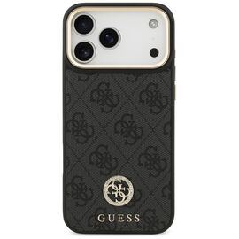 Guess 4G Srtass Logo &amp; Big Strap Metal Buttons MagSafe Case for iPhone 17 Pro Max - Black | Techbox