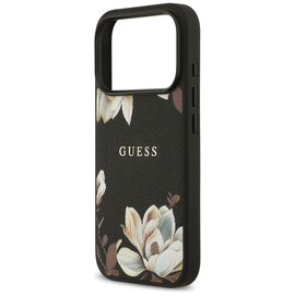 Guess Grained Flowers Classic Logo MagSafe case for iPhone 17 Pro - black - Apple Cases - Cases - Techbox