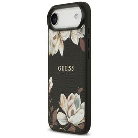 Guess Grained Flowers Classic Logo MagSafe case for iPhone Air - black | Techbox