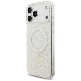 Guess IML Flowers Electro Pearl Strap MagSafe Case for iPhone 17 Pro Max - White - Apple Cases - Cases - Techbox