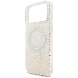 Guess IML Flowers Electro Pearl Strap MagSafe Case for iPhone 17 Pro Max - White - Apple Cases - Cases - Techbox