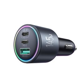 Joyroom JR-CCN07 145W Car Charger 2xUSB-C USB-A + 100W USB-C Cable - Dark Gray | Techbox