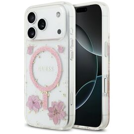Guess Resin Flowers Glitter MagSafe Case for iPhone 17 Pro - Pink | Techbox