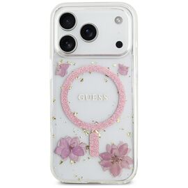 Guess Resin Flowers Glitter MagSafe Case for iPhone 17 Pro - Pink - Uncategorized Cases (2) - Cases - Techbox