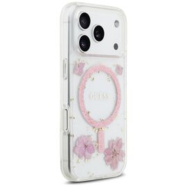 Guess Resin Flowers Glitter MagSafe Case for iPhone 17 Pro - Pink - Uncategorized Cases (2) - Cases - Techbox