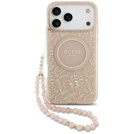 Guess IML Flowers Electro Pearl Strap MagSafe Case for iPhone 17 Pro Max - Pink - Uncategorized Cases (2) - Cases - Techbox