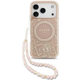 Guess IML Flowers Electro Pearl Strap MagSafe Case for iPhone 17 Pro - Pink - Uncategorized Cases (2) - Cases - Techbox