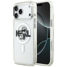 Karl Lagerfeld IML Glitter Karl &amp; Choupette Sketch Logo MagSafe Case for iPhone 17 Pro Max - Clear | Techbox